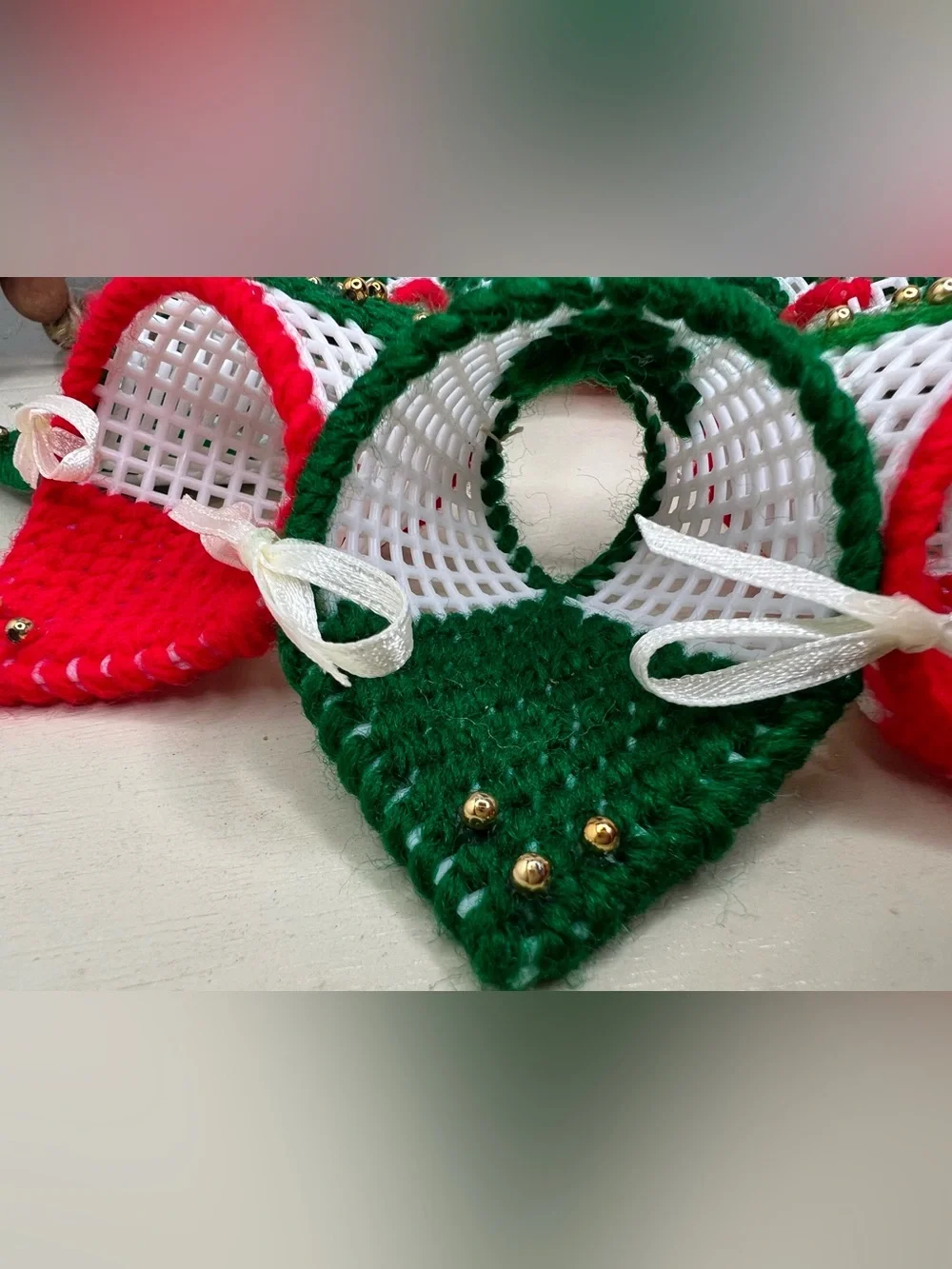 Handmade Needlepoint Christmas Wreath